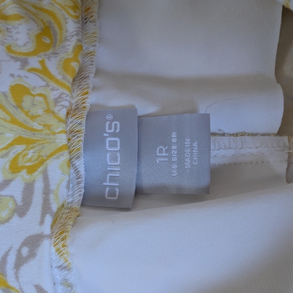 Chico's Yellow and White Paisley Pants - Picture 3 of 4